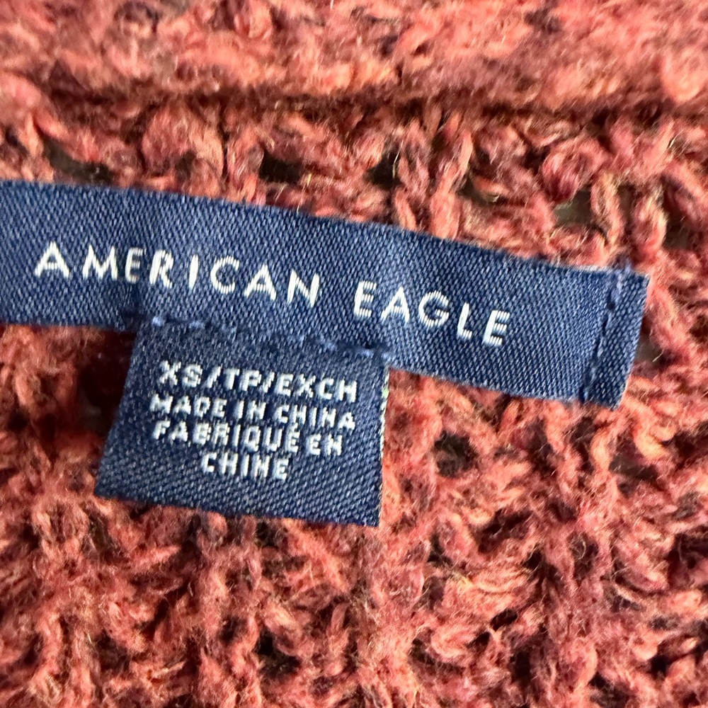 American Eagle Outfitters Rust Burnt Orange Cardigan Sweater - Picture 4 of 7